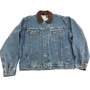 VTG Warner Bros Studio Store Jean Jacket Taz Angel Leather Collar, Size S NWT